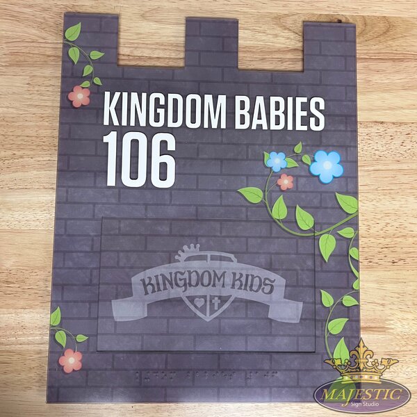 Kingdom Babies 106 Custom ADA Signs in Orange County by Majestic Sign Studio